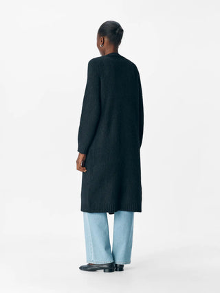 Milu Ls Lo Long Knit Cardigan - Black