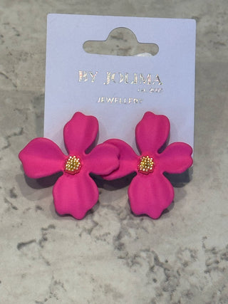 Lilly flower earring, hot pink