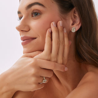 Knot crystal stud gold