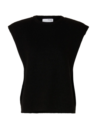 LULU SL KNIT VEST - BLACK