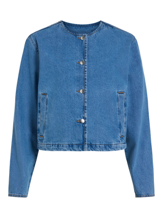 REBA L/S O-NECK DENIM JACKET