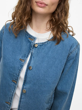 REBA L/S O-NECK DENIM JACKET