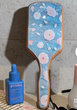 The Iconic Hairbrush Blue Floral