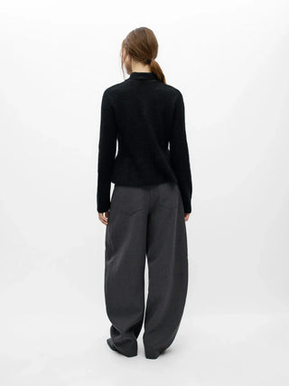 Nivin L/S Scarf Knit Cardigan Svart