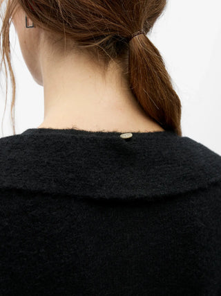 Nivin L/S Scarf Knit Cardigan Svart