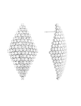 Pointy large crystal earring steel