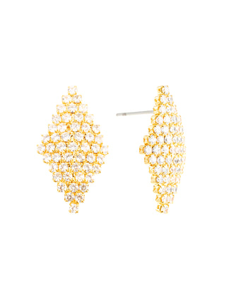 Pointy small crystal earring gold