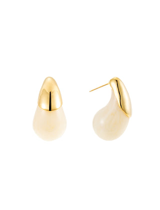 Drop resin earring marble