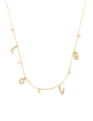 Necklace LOVE steel guld