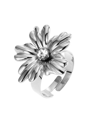 Lilly crystal ring steel