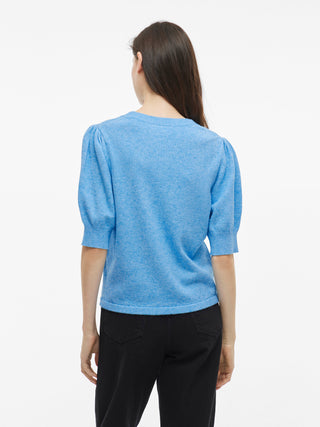 VIRIL 2/4 SLEEVE O-NECK KNIT TOP