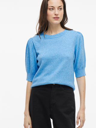 VIRIL 2/4 SLEEVE O-NECK KNIT TOP