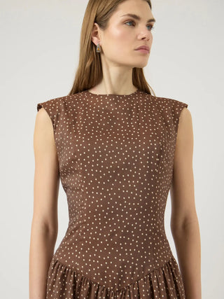 KRISSI BUBBLE HEM LONG DRESS