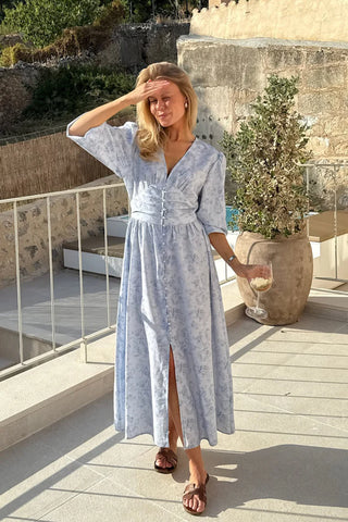 AdelIC long dress Soft blue