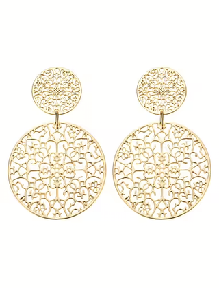 Double spinn earring, Gold