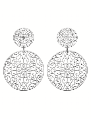 Double spinn earring, silver