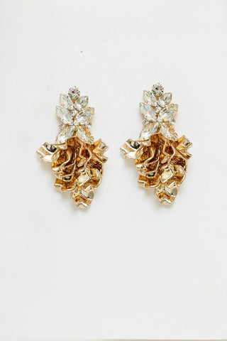 Leaf Big Stone Earrings