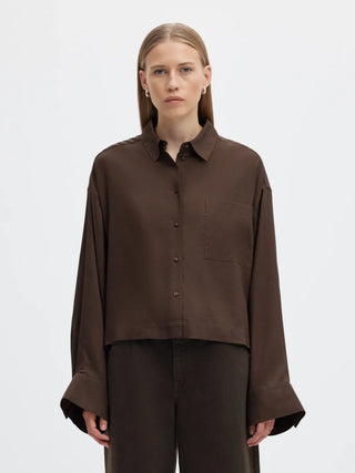 CAIN-ASTHA LS BOXY CROPPED SHIRT
