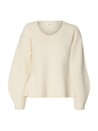 ELLIE LS SHAPED KNIT U-NECK
