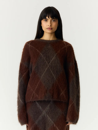 ARGY LS MOHAIR BLEND KNIT PULLOVER