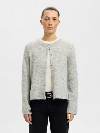 LULU NEW LS KNIT CARDIGAN - GREY