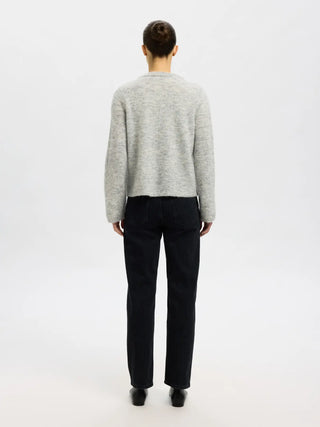 LULU NEW LS KNIT CARDIGAN - GREY