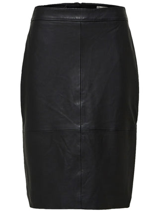 Maily HW Leather Skirt