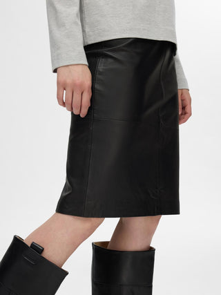 Maily HW Leather Skirt