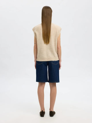 LULU SL KNIT VEST - BIRCH