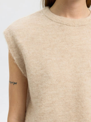 LULU SL KNIT VEST - BIRCH