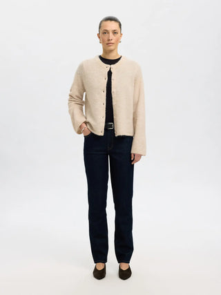 LULU NEW LS KNIT CARDIGAN - Birch