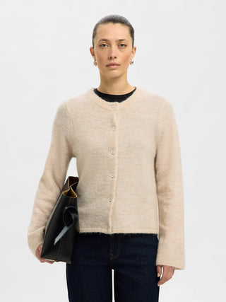 LULU NEW LS KNIT CARDIGAN - Birch