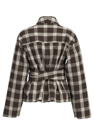 JAYLEN MEL LS CHECK KIMONO TOP