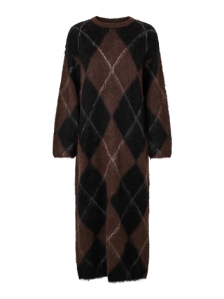 ARGY LS LONG MOHAIR BLEND KNIT DRESS