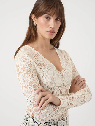 LACEY V-NECK LACE TOP