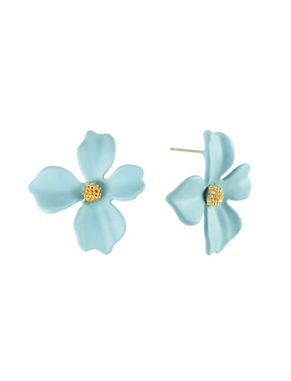 Lilly flower earring, light blue