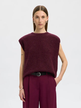 LULU SL KNIT VEST - FIG