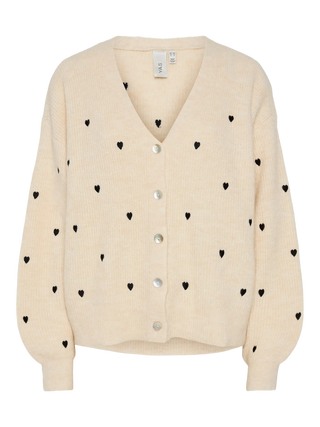 BOW EMBROIDED KNIT CARDIGAN