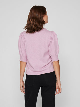 VIRIL 2/4 SLEEVE O-NECK KNIT TOP