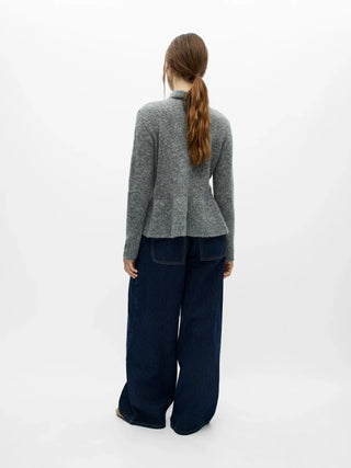 Nivin L/S Scarf Knit Cardigan Grå