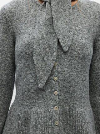Nivin L/S Scarf Knit Cardigan Grå