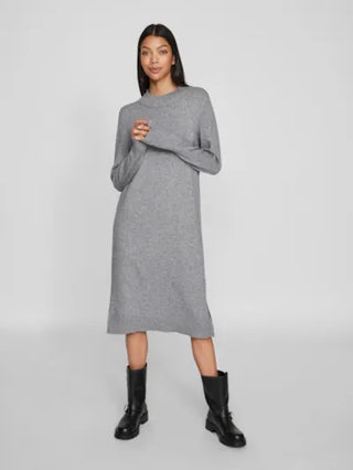 VIRIL CREW NECK L/S MIDI DRESS